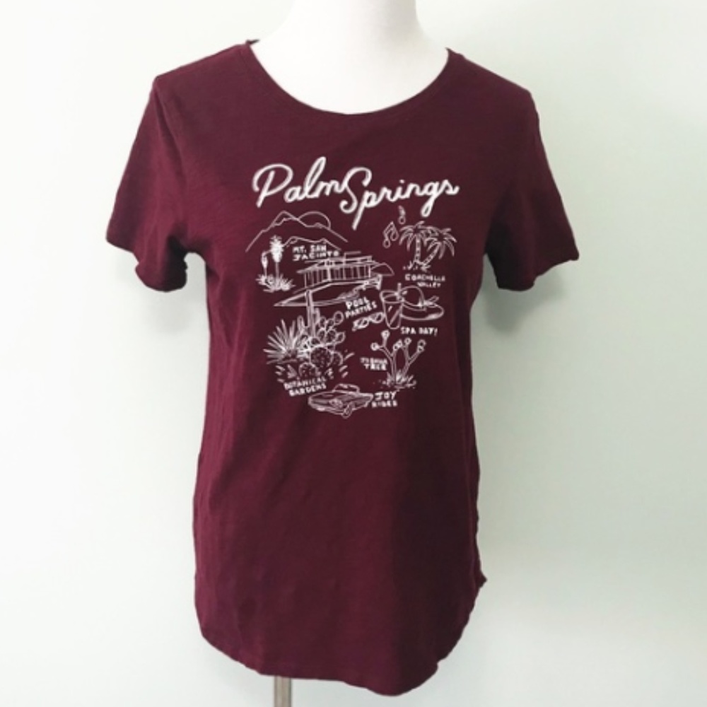 NWT Maroon Palm Springs Slub-Knit Tee